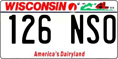 WI license plate 126NSO