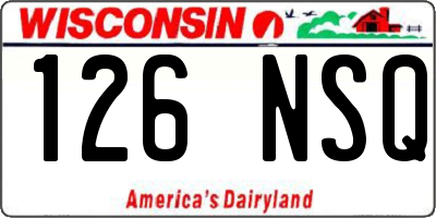 WI license plate 126NSQ