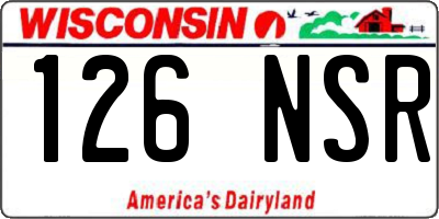WI license plate 126NSR