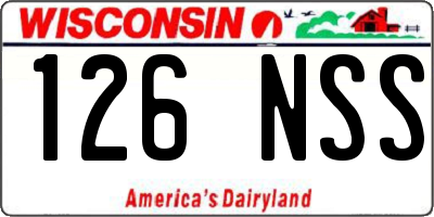 WI license plate 126NSS