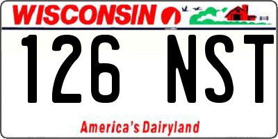 WI license plate 126NST