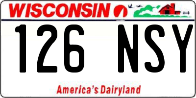 WI license plate 126NSY