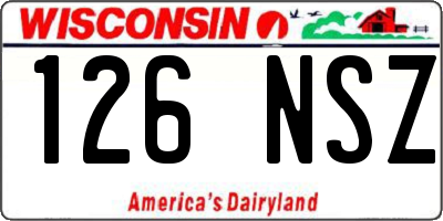 WI license plate 126NSZ