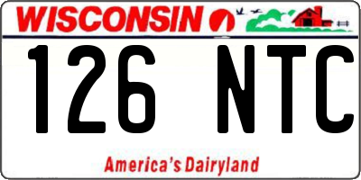 WI license plate 126NTC