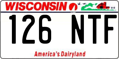 WI license plate 126NTF