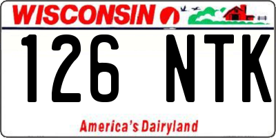 WI license plate 126NTK