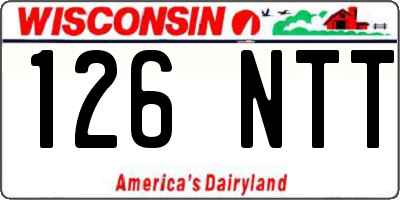 WI license plate 126NTT