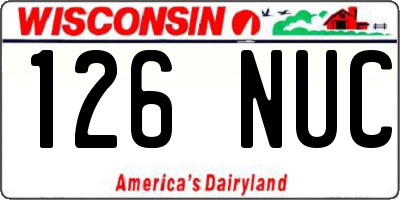 WI license plate 126NUC