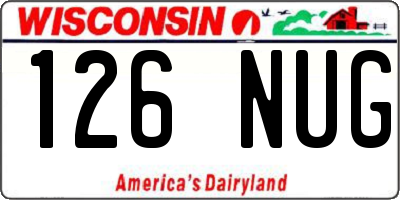 WI license plate 126NUG