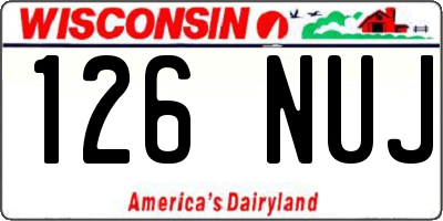 WI license plate 126NUJ