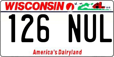 WI license plate 126NUL