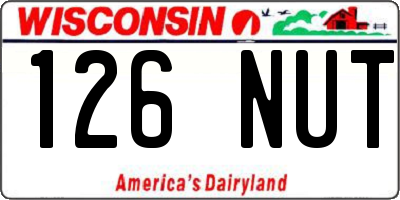 WI license plate 126NUT