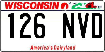 WI license plate 126NVD