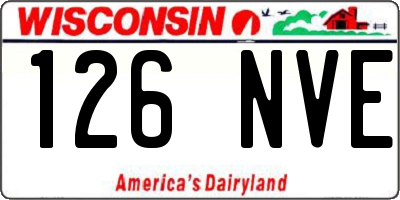 WI license plate 126NVE