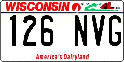 WI license plate 126NVG