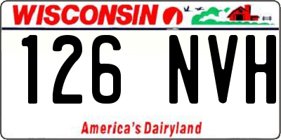 WI license plate 126NVH