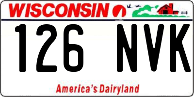 WI license plate 126NVK