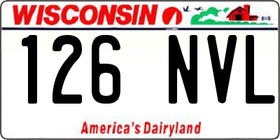 WI license plate 126NVL