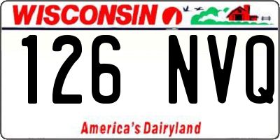 WI license plate 126NVQ