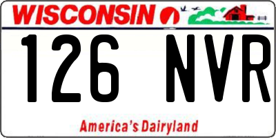 WI license plate 126NVR