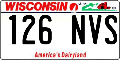 WI license plate 126NVS
