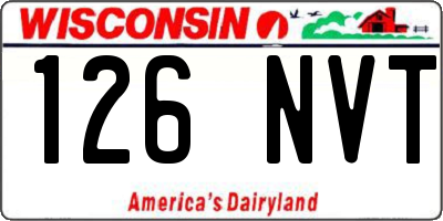 WI license plate 126NVT