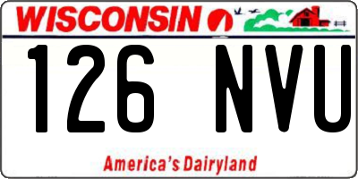 WI license plate 126NVU
