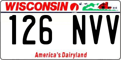 WI license plate 126NVV