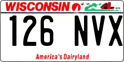 WI license plate 126NVX