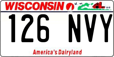 WI license plate 126NVY