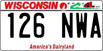 WI license plate 126NWA
