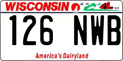 WI license plate 126NWB