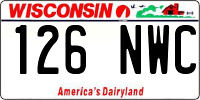WI license plate 126NWC