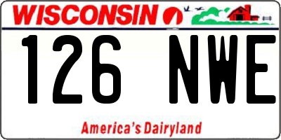 WI license plate 126NWE