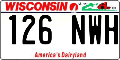 WI license plate 126NWH