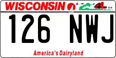 WI license plate 126NWJ