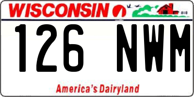 WI license plate 126NWM