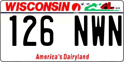 WI license plate 126NWN