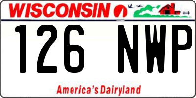 WI license plate 126NWP