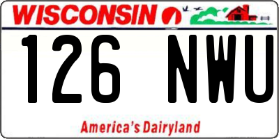 WI license plate 126NWU