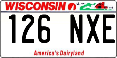 WI license plate 126NXE