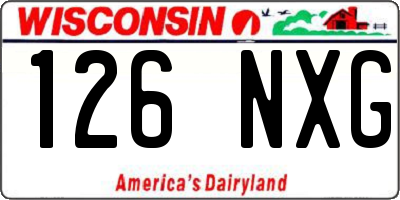 WI license plate 126NXG