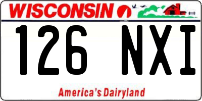 WI license plate 126NXI