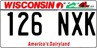 WI license plate 126NXK