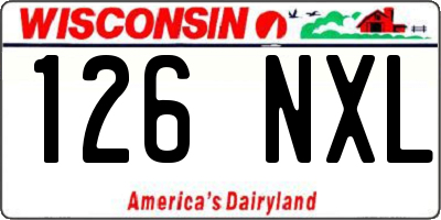 WI license plate 126NXL