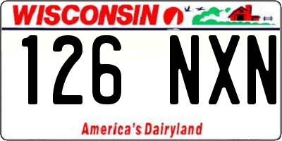 WI license plate 126NXN