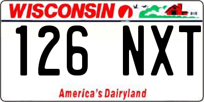 WI license plate 126NXT