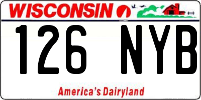 WI license plate 126NYB
