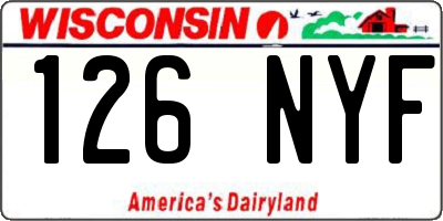 WI license plate 126NYF