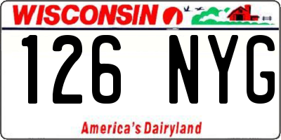 WI license plate 126NYG